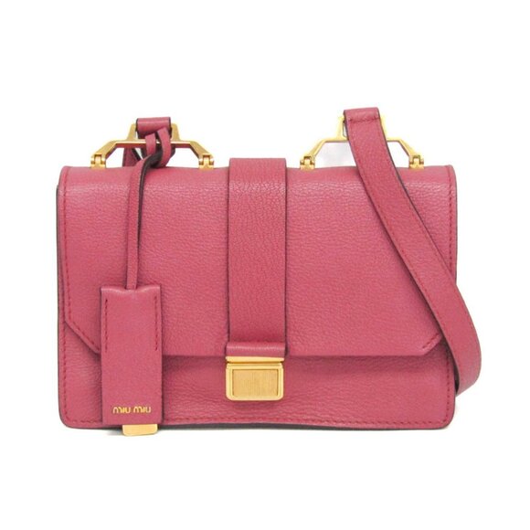 MIU MIU Pink Leather Shoulder Bag - Picture 1 of 16